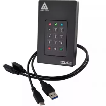 Ārējais HDD Apricorn Aegis Fortress L3 2 TB USB Type-A uz USB Type-C