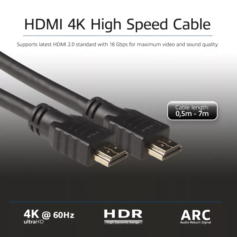 ACT 5 metri High Speed kabelis v2.0 HDMI-A vīrietis - HDMI-A vīrietis (AWG30)