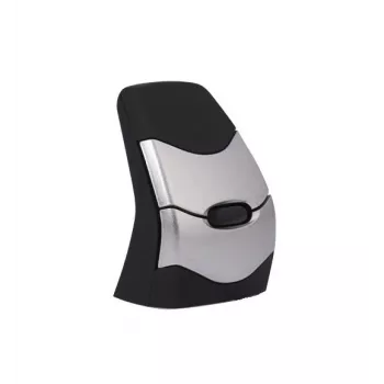 BakkerElkhuizen DXT 2 Precision Mouse Wireless, abpusējs, vertikāls dizains, lāzera, RF Wireless + Bluetooth, 2000 DPI, Melns, Pelēks