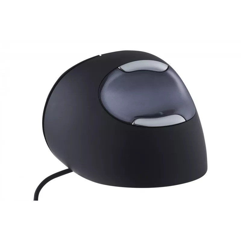 BakkerElkhuizen Evoluent D Liela, Labā roka, Vertikāls dizains, Lāzers, USB Type-A, 3200 DPI, Melna, Pelēka, Sudraba