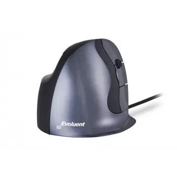 BakkerElkhuizen Evoluent D Mazā, Labā roka, Vertikāls dizains, Lāzera, USB Type-A, 3200 DPI, Melns