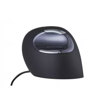 BakkerElkhuizen Evoluent D Mazā, Labā roka, Vertikāls dizains, Lāzera, USB Type-A, 3200 DPI, Melns