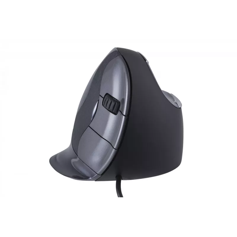 BakkerElkhuizen Evoluent D Mazā, Labā roka, Vertikāls dizains, Lāzera, USB Type-A, 3200 DPI, Melns