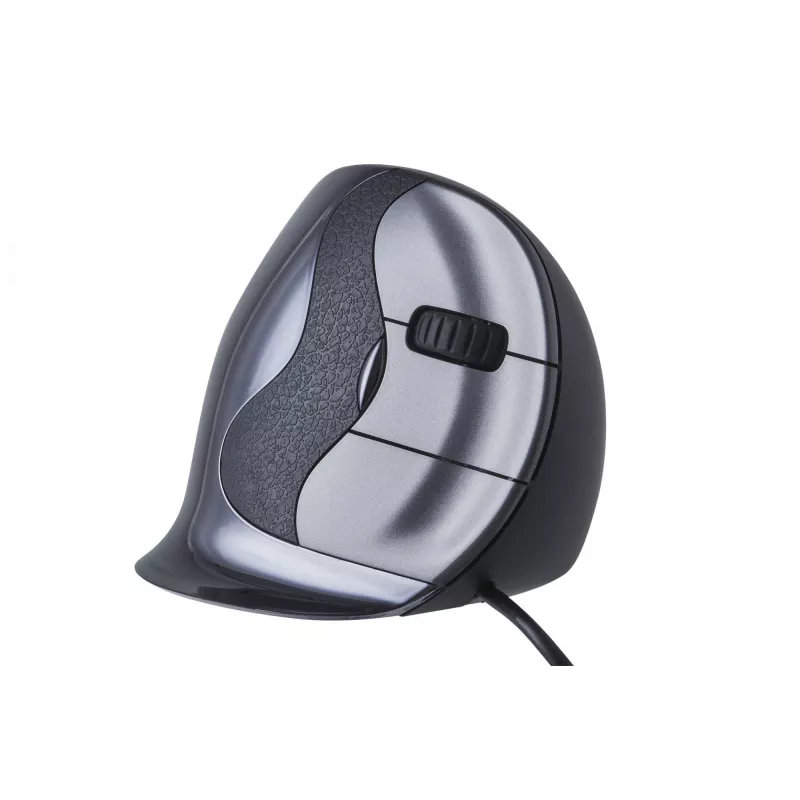 BakkerElkhuizen Evoluent D Mazā, Labā roka, Vertikāls dizains, Lāzera, USB Type-A, 3200 DPI, Melns