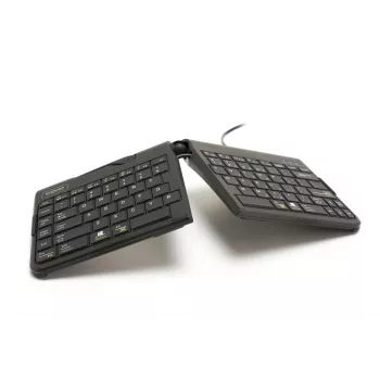 BakkerElkhuizen Goldtouch Travel Go2 Wired DE Qwertz, Mini, Vadu, USB, Šķērveida taustiņu slēdzis, QWERTZ, Melns
