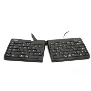 BakkerElkhuizen Goldtouch Travel Go2 Wired DE Qwertz, Mini, Vadu, USB, Šķērveida taustiņu slēdzis, QWERTZ, Melns