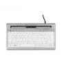 BakkerElkhuizen S-Board 840 DE Qwertz, Tenkeyless (80-87%), Vadu, USB, Šķērveida taustiņu slēdzis, QWERTZ, Gaiši pelēks, Balts