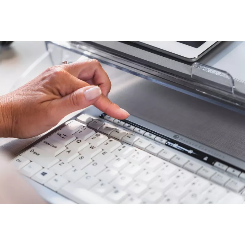 BakkerElkhuizen S-Board 840 DE Qwertz, Tenkeyless (80-87%), Vadu, USB, Šķērveida taustiņu slēdzis, QWERTZ, Gaiši pelēks, Balts