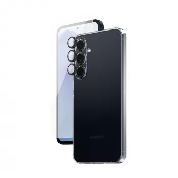 PanzerGlass SAFE 3-in-1 Aizsardzības komplekts Samsung Galaxy A55 5G – ekrāna stikls, caurspīdīgs TPU maciņš un kameras lēcas aizsargs
