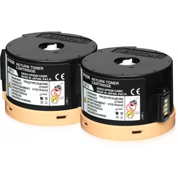 Epson Double Return Tonera kasetņu komplekts 2 x 2.5k, 2500 lapas, Melna, 1 gab.