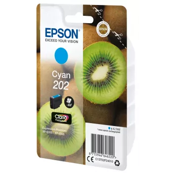 Epson Kiwi vienas krāsas ciāna kasetne 202 Claria Premium, standarta ietilpība, 4.1 ml, 1 gab., 300 lappuses