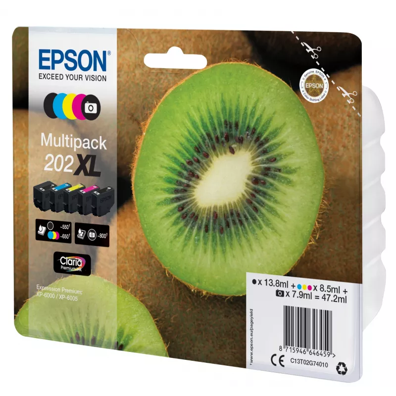 Epson 202XL Claria Premium 5 krāsu multipakete (Black, Photo Black, Cyan, Magenta, Yellow)