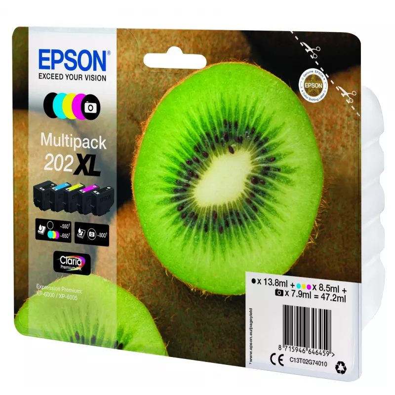 Epson 202XL Claria Premium 5 krāsu multipakete (Black, Photo Black, Cyan, Magenta, Yellow)