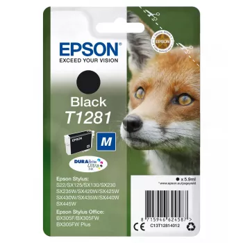 Epson T1281 Fox vienas kasetnes komplekts, melna