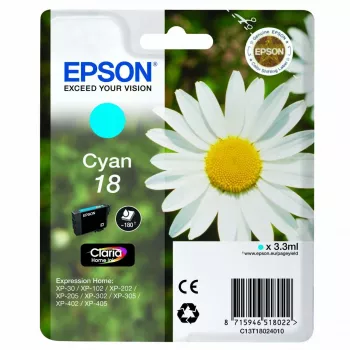 Epson Daisy Singlepack Cyan 18 Claria Home Ink – foto ciāna kasetne
