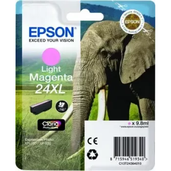 Epson Elephant Singlepack Light Magenta 24XL Claria Photo HD (viena kasetne, pigmenta bāzes, gaiši magenta)