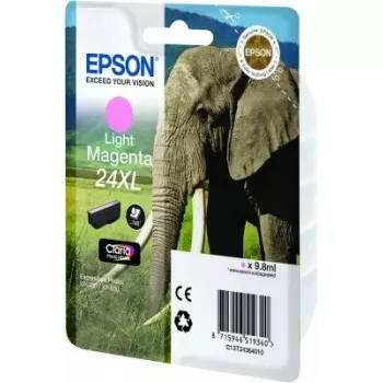 Epson Elephant Singlepack Light Magenta 24XL Claria Photo HD (viena kasetne, pigmenta bāzes, gaiši magenta)