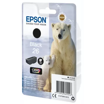 Epson Polar bear Singlepack Black 26 Claria Premium tinte, melna