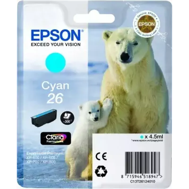 Epson C13T26124010 tintas kasetne Ciāna 26 Claria Premium