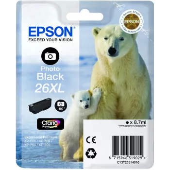 Epson Polar bear vienpakas foto melnā 26XL Claria Premium tinte