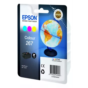Epson Globe Singlepack Colour 267 tintas kasetne, ciāna, fuksīna, dzeltena, pigmenta tinte, 6,7 ml, 1 gab., 200 lapas