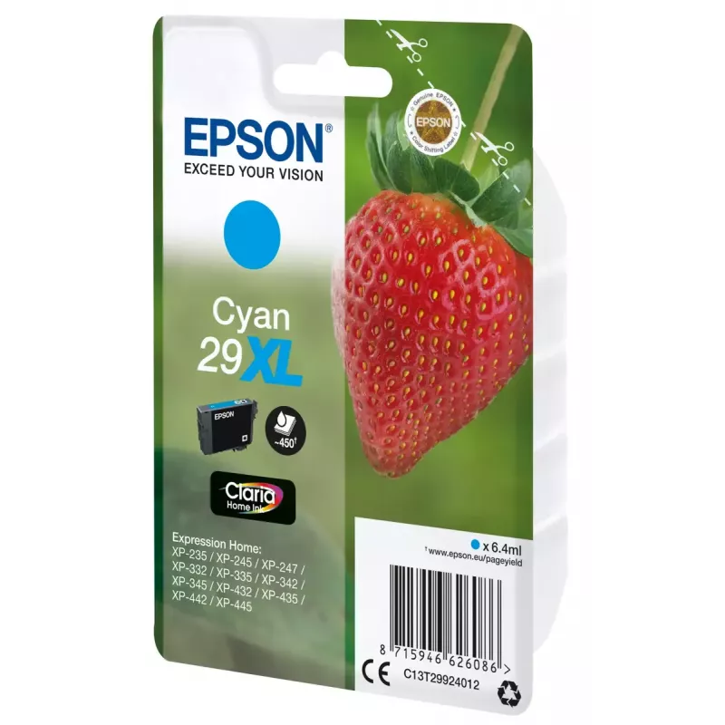 Epson Strawberry 29XL C tintas kasetne 1 gab. Original High (XL) Yield Cyan