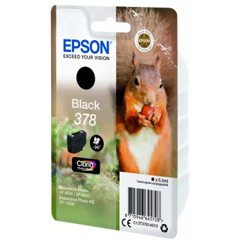 Epson Squirrel Singlepack Black 378 Claria Photo HD Tinte, Standarta ietilpība, Melna, Pigmenta tinte, 5.5 ml, 1 gab., 240 lapas