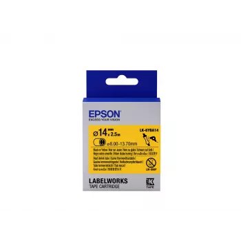 Epson LK-6YBA14 lentes kasetne termokramplija caurule (HST) Melna/Dzeltena D14mm (2.5m)