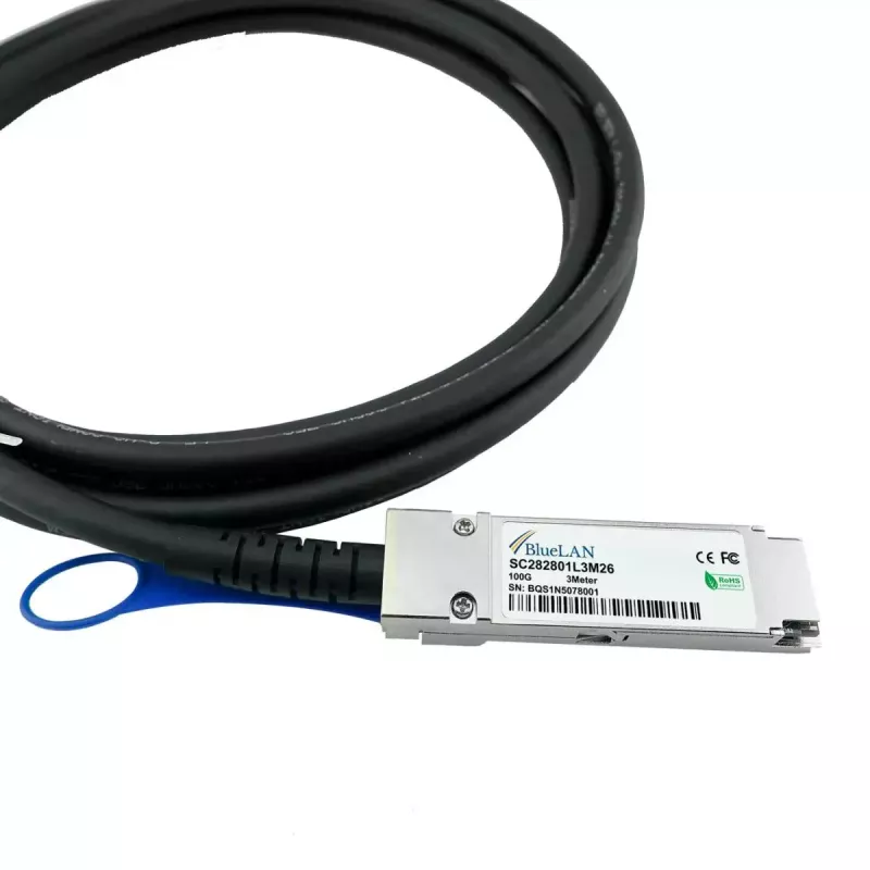 DAC kabelis BlueOptics CAB-Q-Q-100G-3M-BL QSFP28 3m