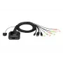 ATEN CS52DP 2-portu USB-C DisplayPort hibrīda KVM slēdzis, 4K Ultra HD, melns
