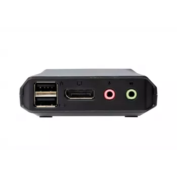 ATEN CS52DP 2-portu USB-C DisplayPort hibrīda KVM slēdzis, 4K Ultra HD, melns