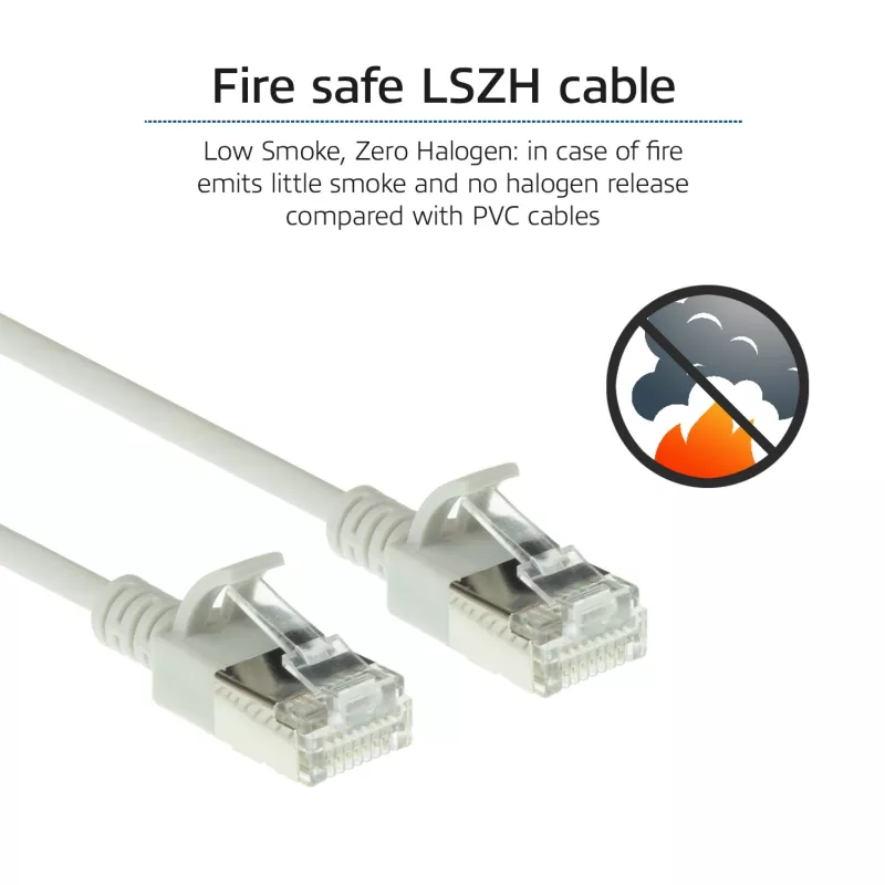 ACT Grey 5 m LSZH U/FTP CAT6A datacenter plānā lēcienvads ar RJ45 savienotājiem