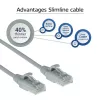 ACT Pelēks 0,25 m LSZH U/UTP CAT6 datu centra plānais lēciena kabelis ar snagless RJ45 savienotājiem