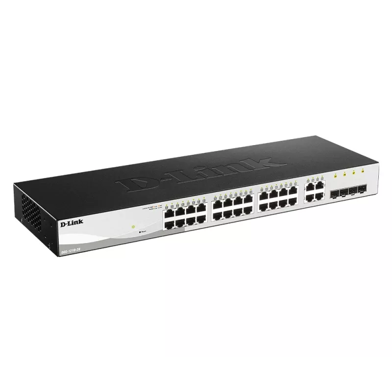 D-Link 28-Portu Gigabit viedais pārvaldāmais slēdzis ar 4 Combo portiem