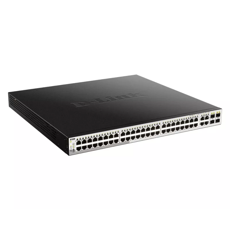 D-Link 52-Port PoE Gigabit Smart Managed Slēdzis ar 4 x 100/1000Mbps Combo Portiem