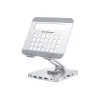 Conceptronic DONN26G statīvs planšetdatoram ar 8-in-1 dokstaciju, sudraba krāsa