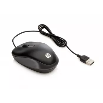 HP USB Travel Mouse, abpusējs, optiskais, USB Type-A, 1000 DPI, melns