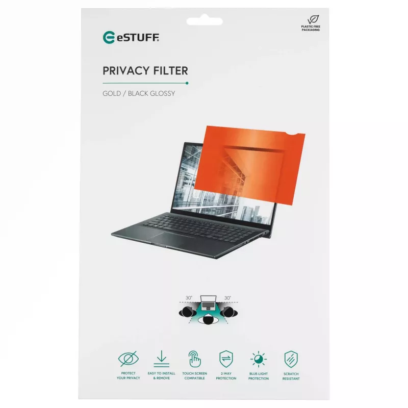 eSTUFF GLBG14310175 privātuma filtrs 14 collu klēpjdatoram, bezrāmja, zelts