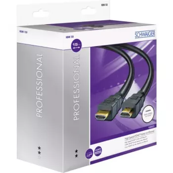 HDMI kabelis Schwaiger HDM150 013 15m Type A Melns Zelts