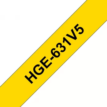 Līmlentes etiķešu lente Brother HGE-631V5 — melna, PT-9500PC PT-9700PC PT-9800PCN RL-700S