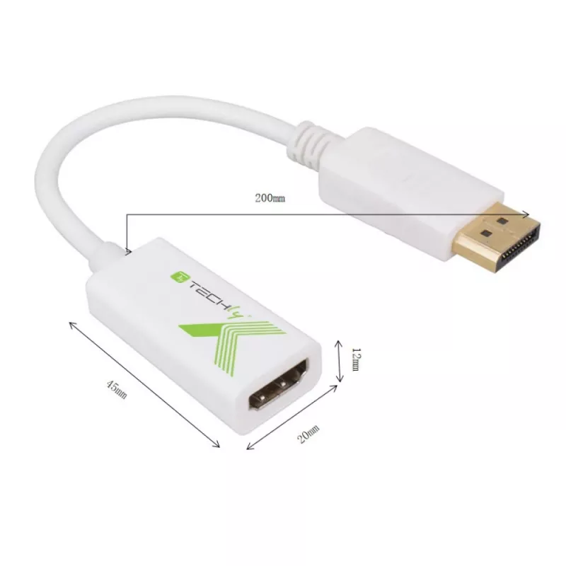 Techly IADAP DP-HDMIFP video kabeļa adapteris 0.2 m DisplayPort HDMI Balts