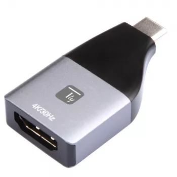 Techly IADAP USBC-HDMI4K USB grafiskais adapteris 4096 x 2160 pikseļi Melns, Sudrabs