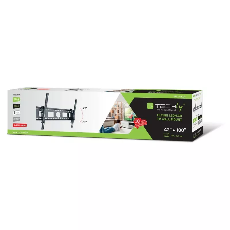 Techly ICA-PLB 622 2.54 m (100 collu) melna sienas stiprinājums