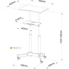 Techly ICA-TB TPM-1BK universālie ratiņi portatīvajam datoram/projektoram, 103-125 cm, melni