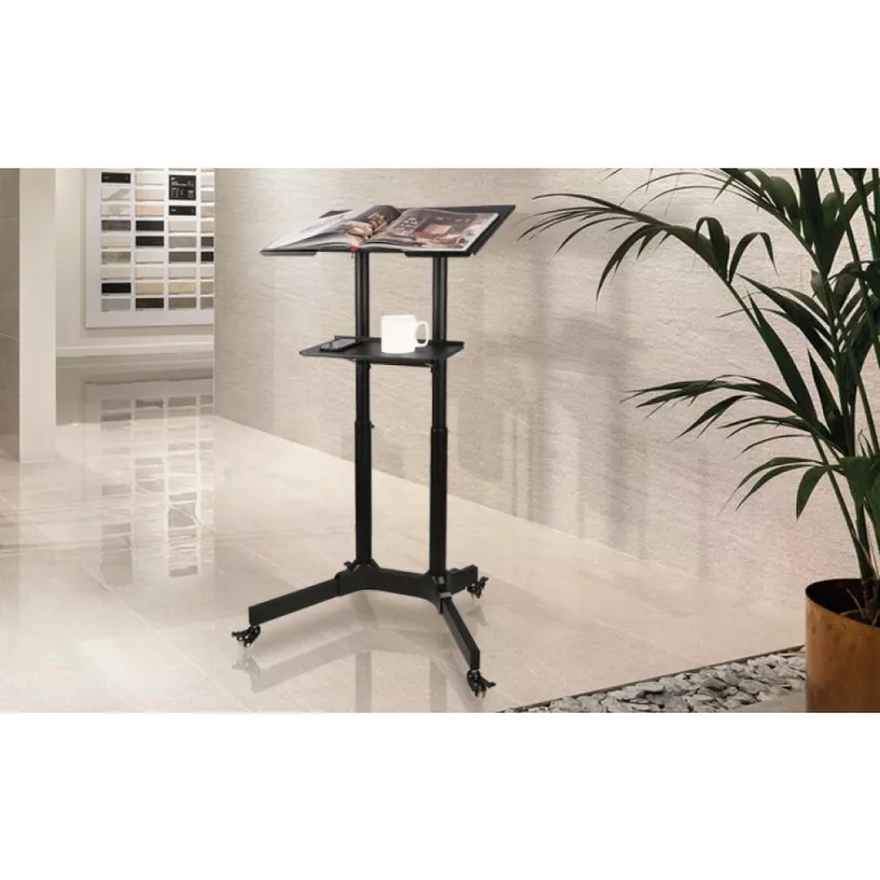 Techly ICA-TB TPM-1BK universālie ratiņi portatīvajam datoram/projektoram, 103-125 cm, melni