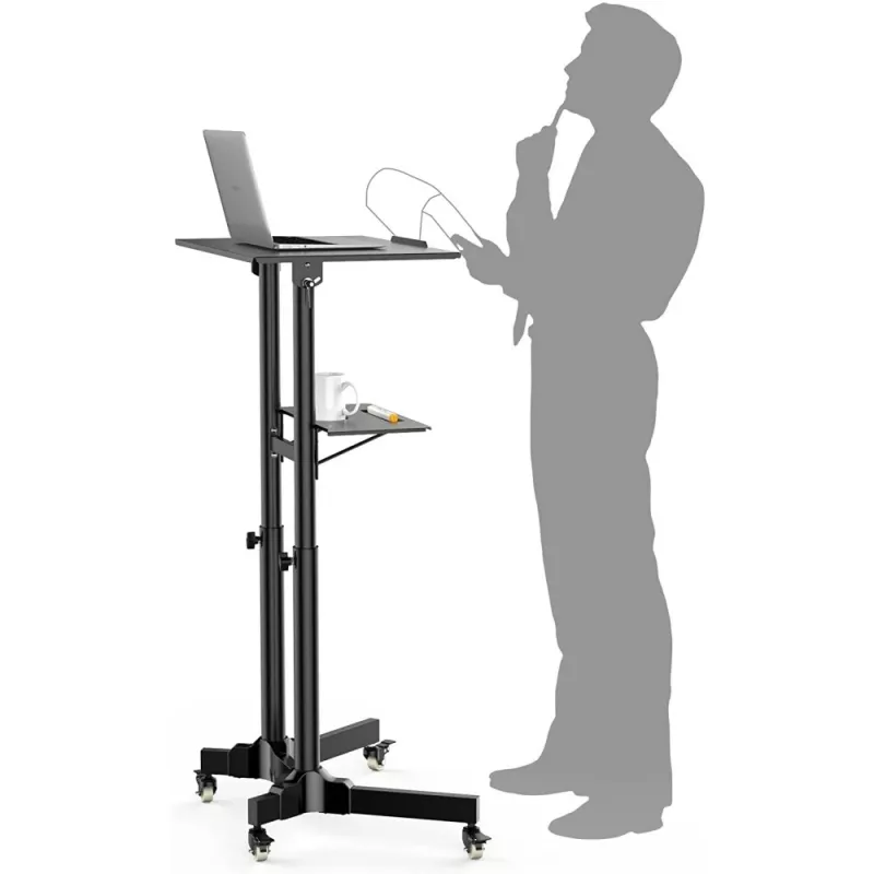 Techly ICA-TB TPM-1BK universālie ratiņi portatīvajam datoram/projektoram, 103-125 cm, melni