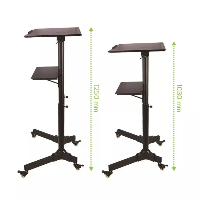 Techly ICA-TB TPM-1BK universālie ratiņi portatīvajam datoram/projektoram, 103-125 cm, melni