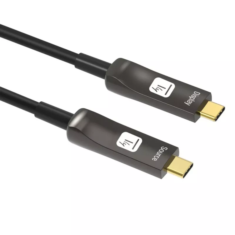 Techly ICOC-U3C-HY-015 USB-C aktīvais optiskais kabelis 15 m melns