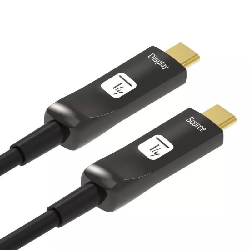 Techly ICOC-U3C-HY-015 USB-C aktīvais optiskais kabelis 15 m melns