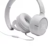 JBL Tune 500 JBLT500WHT uzliekamās austiņas, vadu, ar mikrofonu, plakans nesapinošs vads, baltas